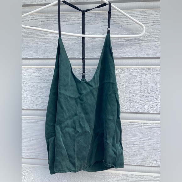Lunya 100% Washable Silk T-Back Tank Cami Emerald Green Medium M - Picture 3 of 8